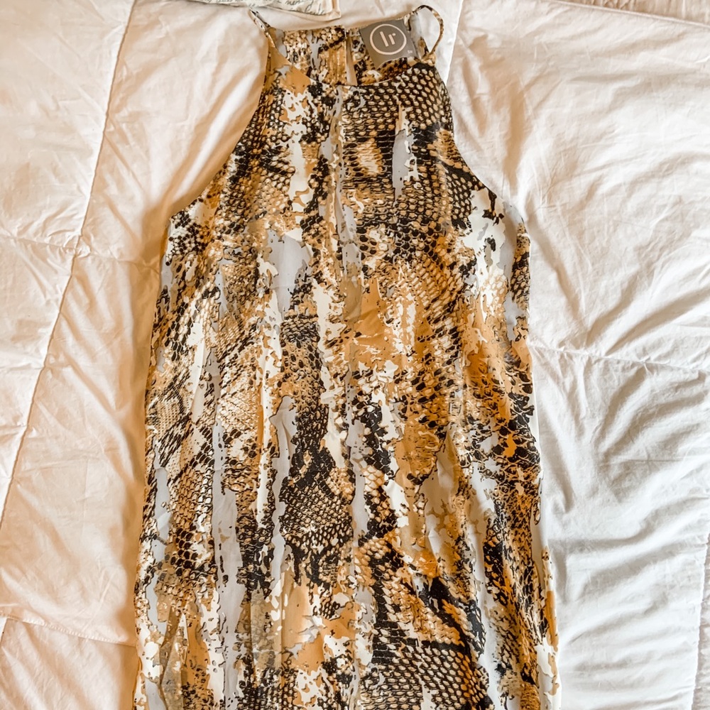 Multi colored snakeskin mini dress